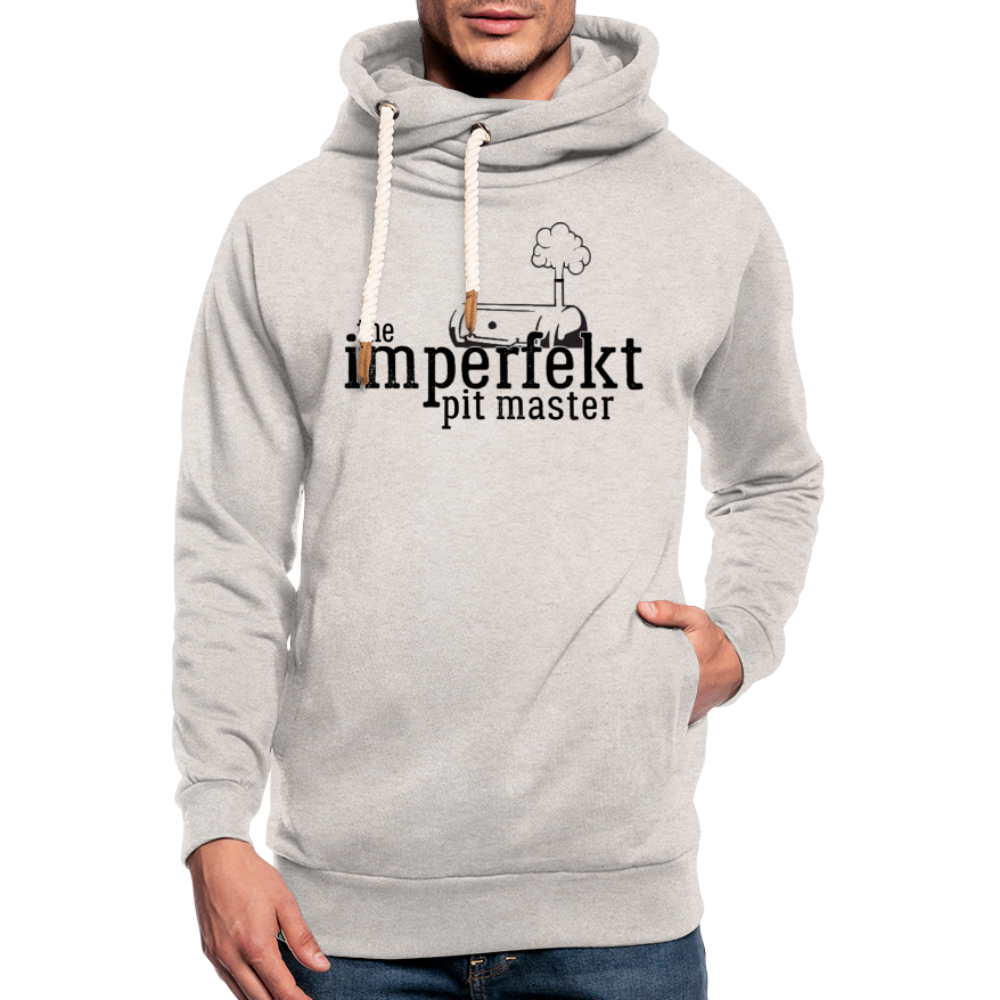 the imperfekt pit master shawl collar hoodie - heather oatmeal