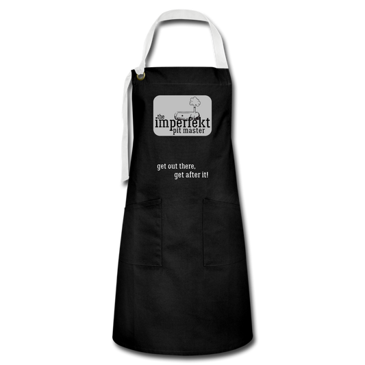 the imperfekt pit master artisan apron - black/white