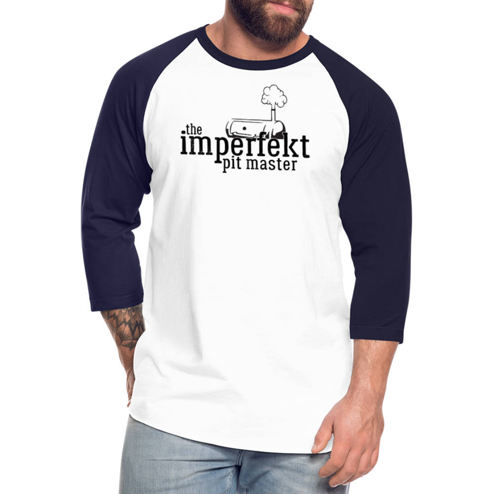 the imperfekt pit master baseball t-shirt - white/navy