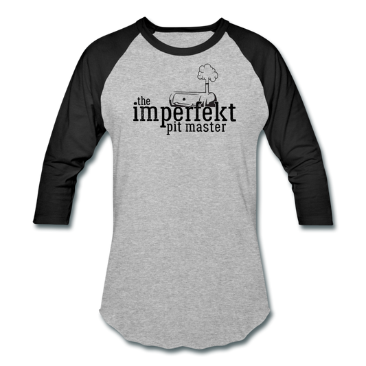 the imperfekt pit master baseball t-shirt - heather gray/black