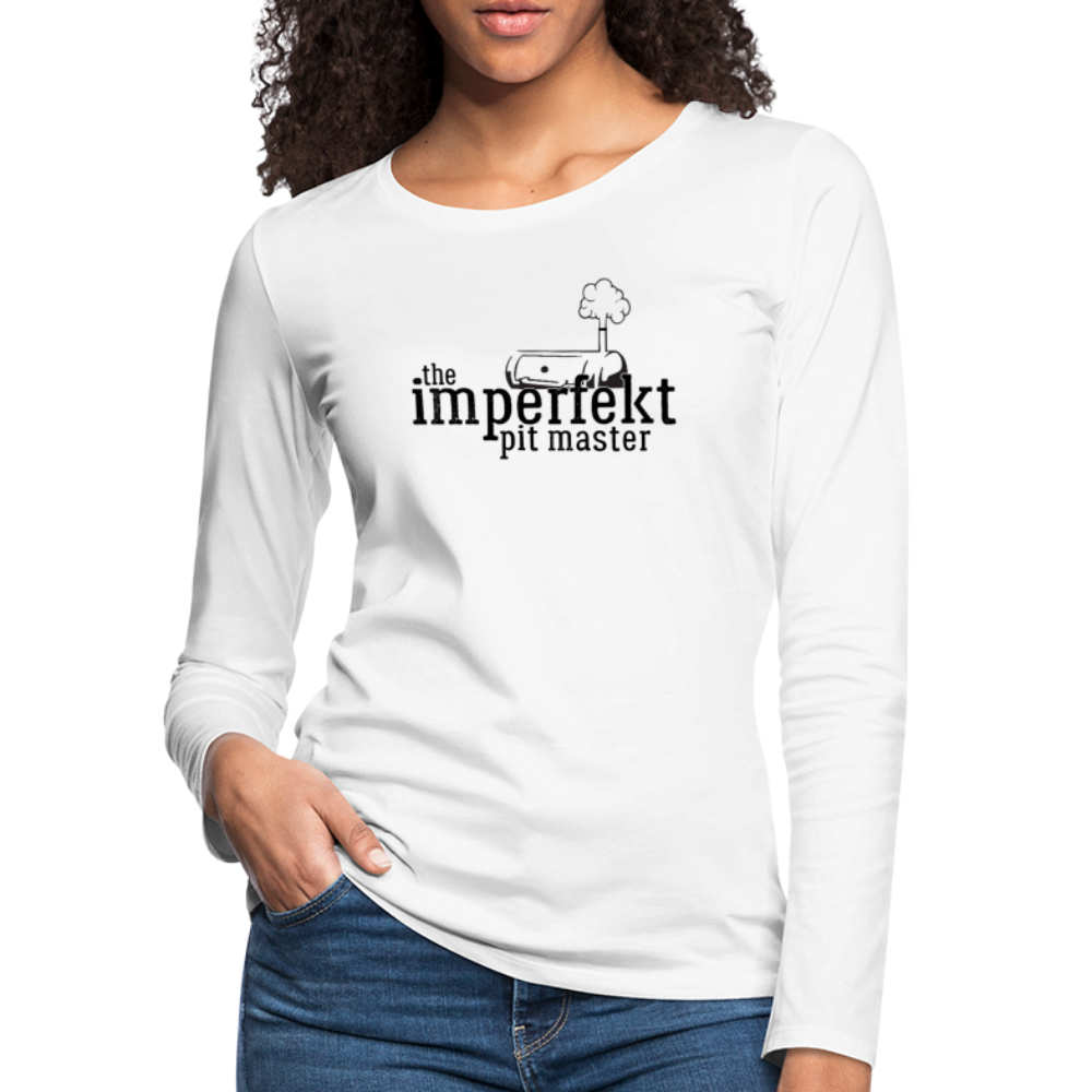 the imperfekt pit master women's premium long sleeve t-shirt - white
