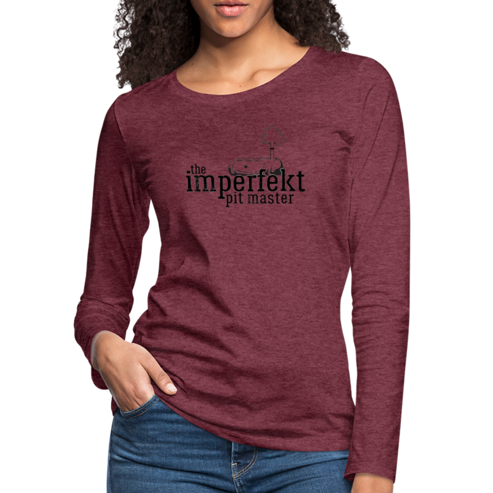 the imperfekt pit master women's premium long sleeve t-shirt - heather burgundy
