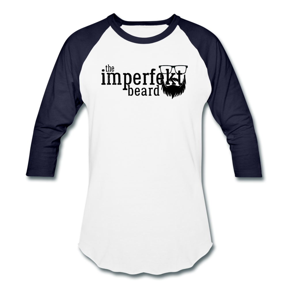 the imperfekt beard baseball t-shirt - white/navy