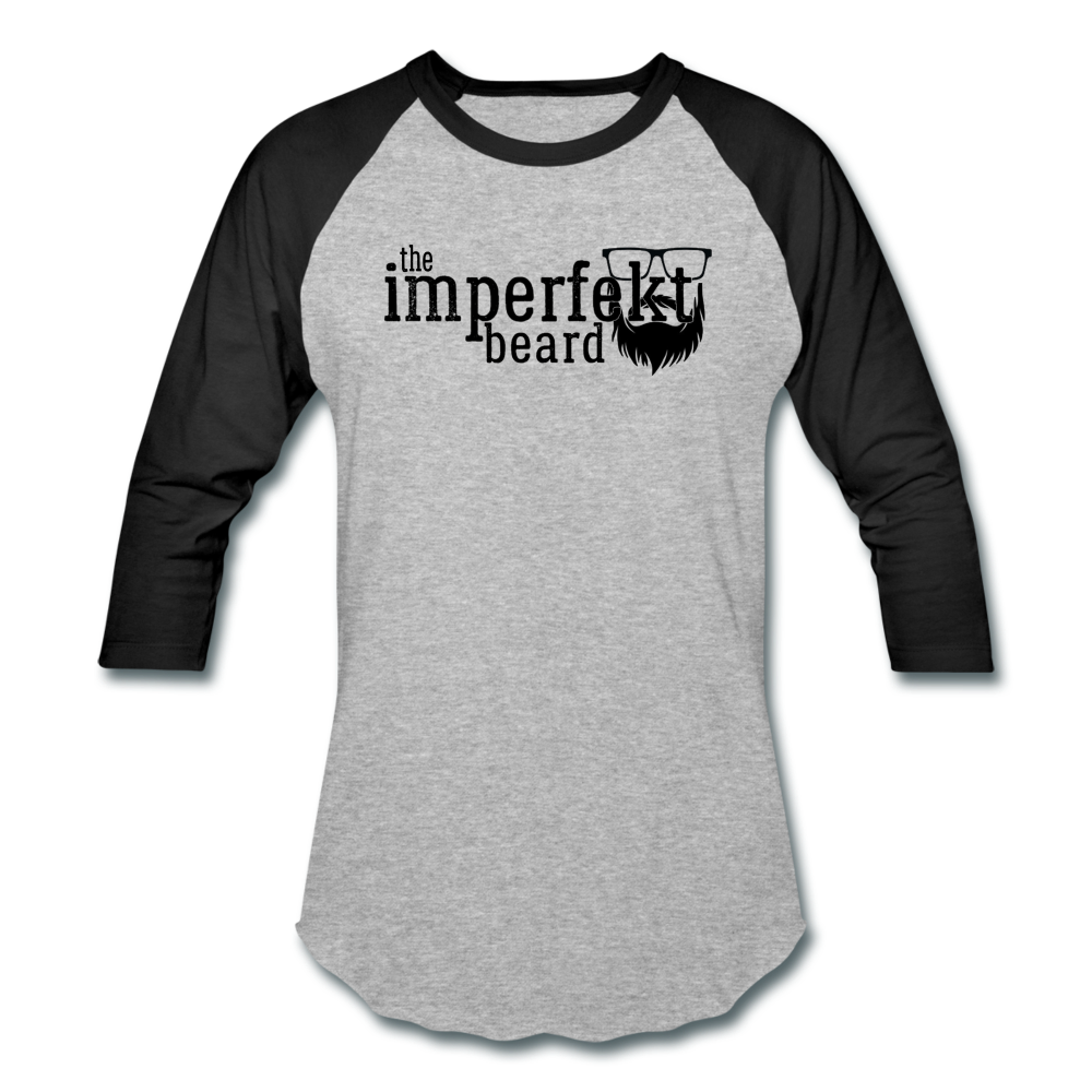 the imperfekt beard baseball t-shirt - heather gray/black
