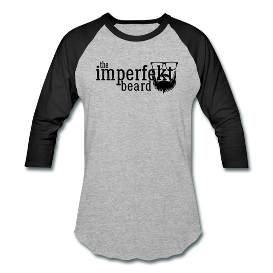 the imperfekt beard baseball t-shirt - heather gray/black