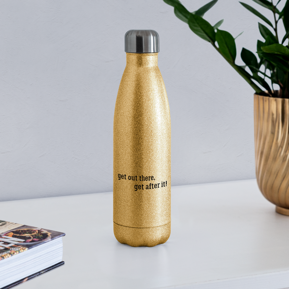 björn imperfekt human insulated stainless steel water bottle - gold glitter