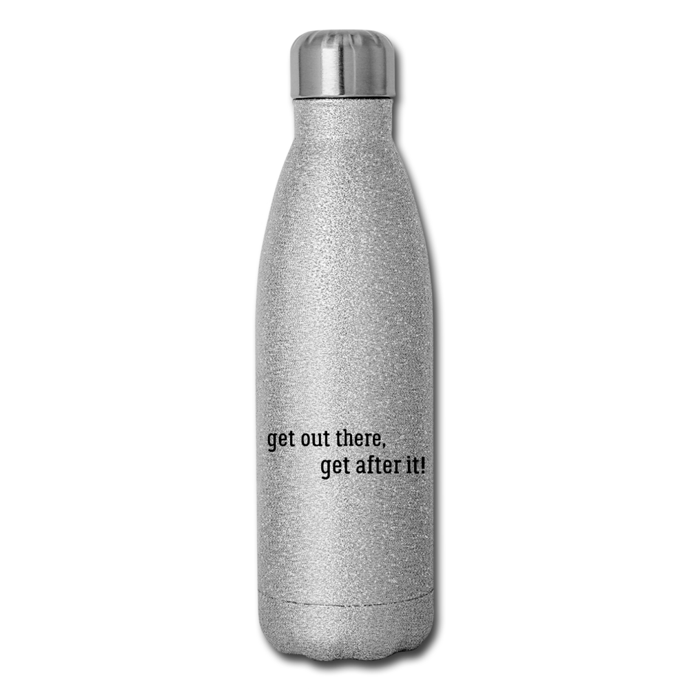 björn imperfekt human insulated stainless steel water bottle - silver glitter