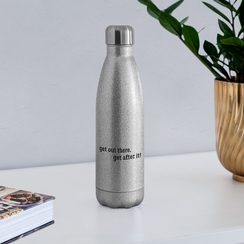 björn imperfekt human insulated stainless steel water bottle - silver glitter