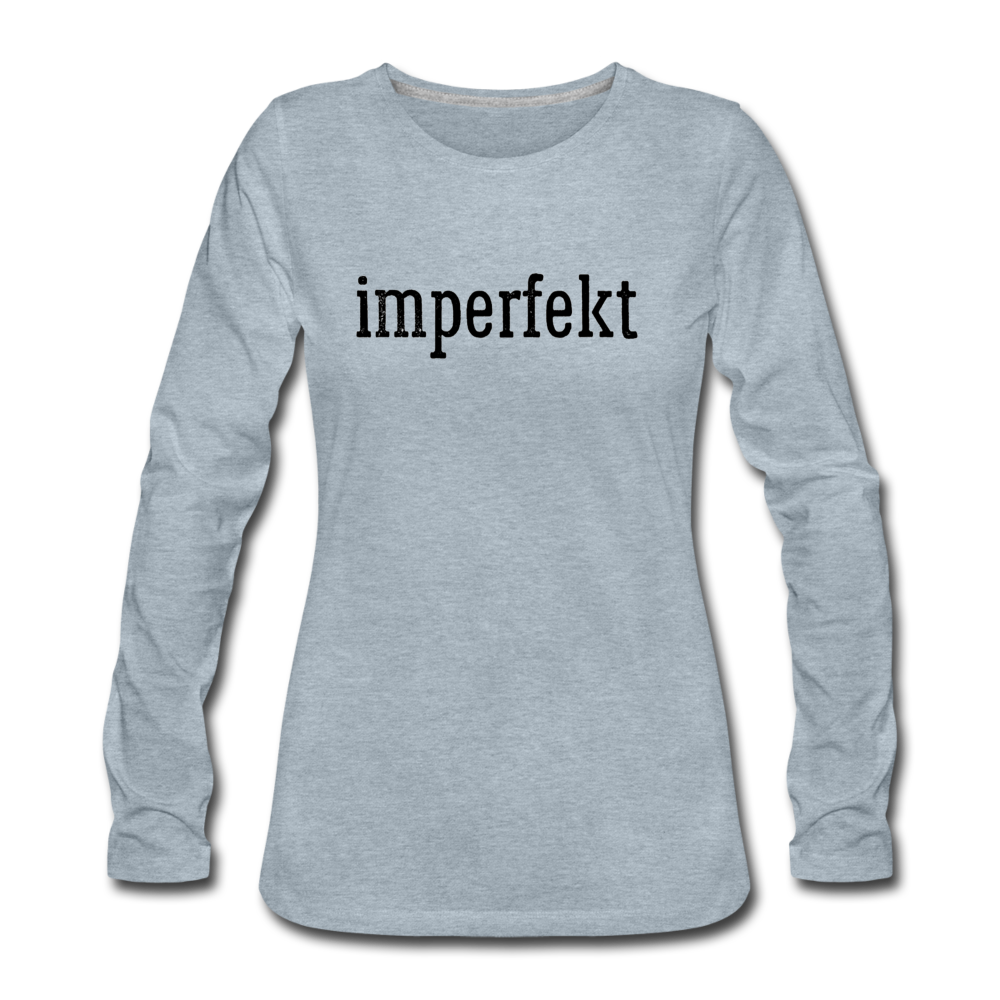 imperfekt women's premium long sleeve t-shirt - heather ice blue