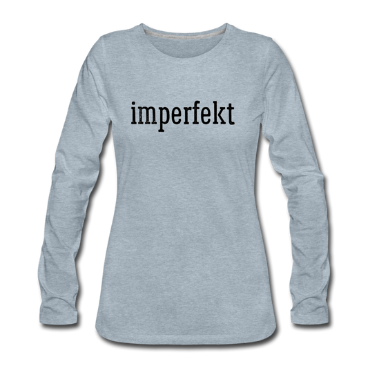 imperfekt women's premium long sleeve t-shirt - heather ice blue