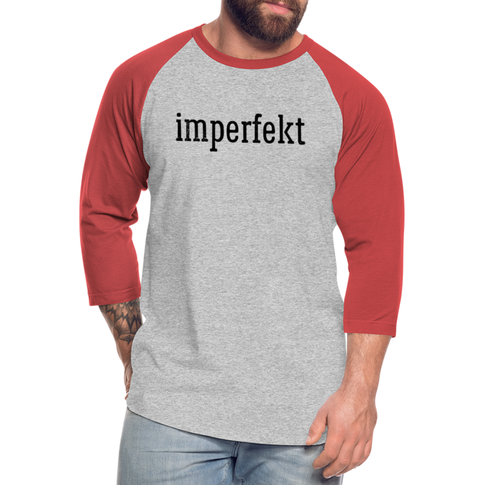 imperfekt baseball t-shirt - heather gray/red