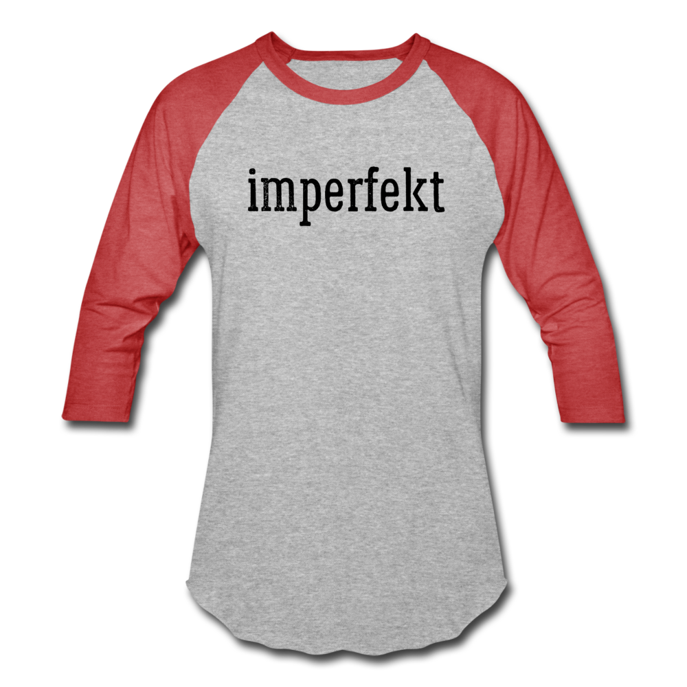 imperfekt baseball t-shirt - heather gray/red