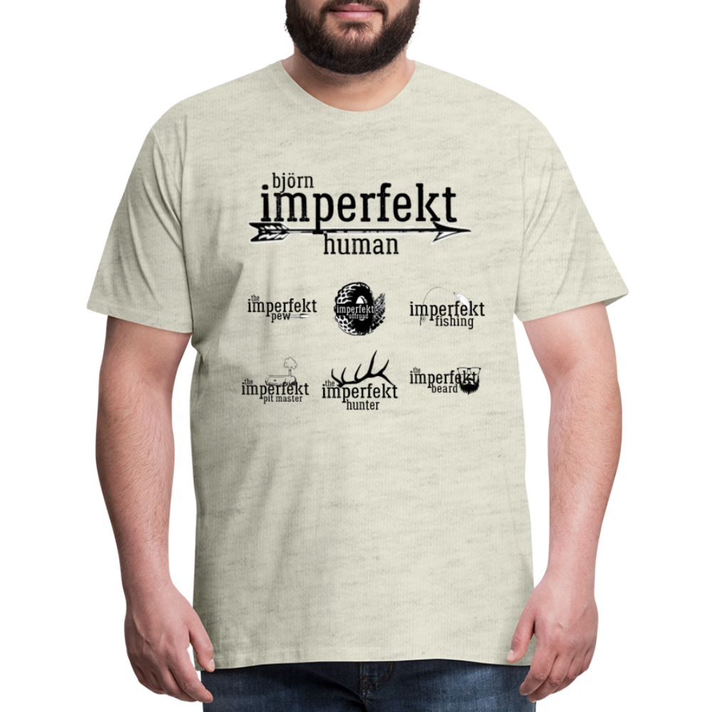 björn imperfekt human men's premium t-shirt - heather oatmeal