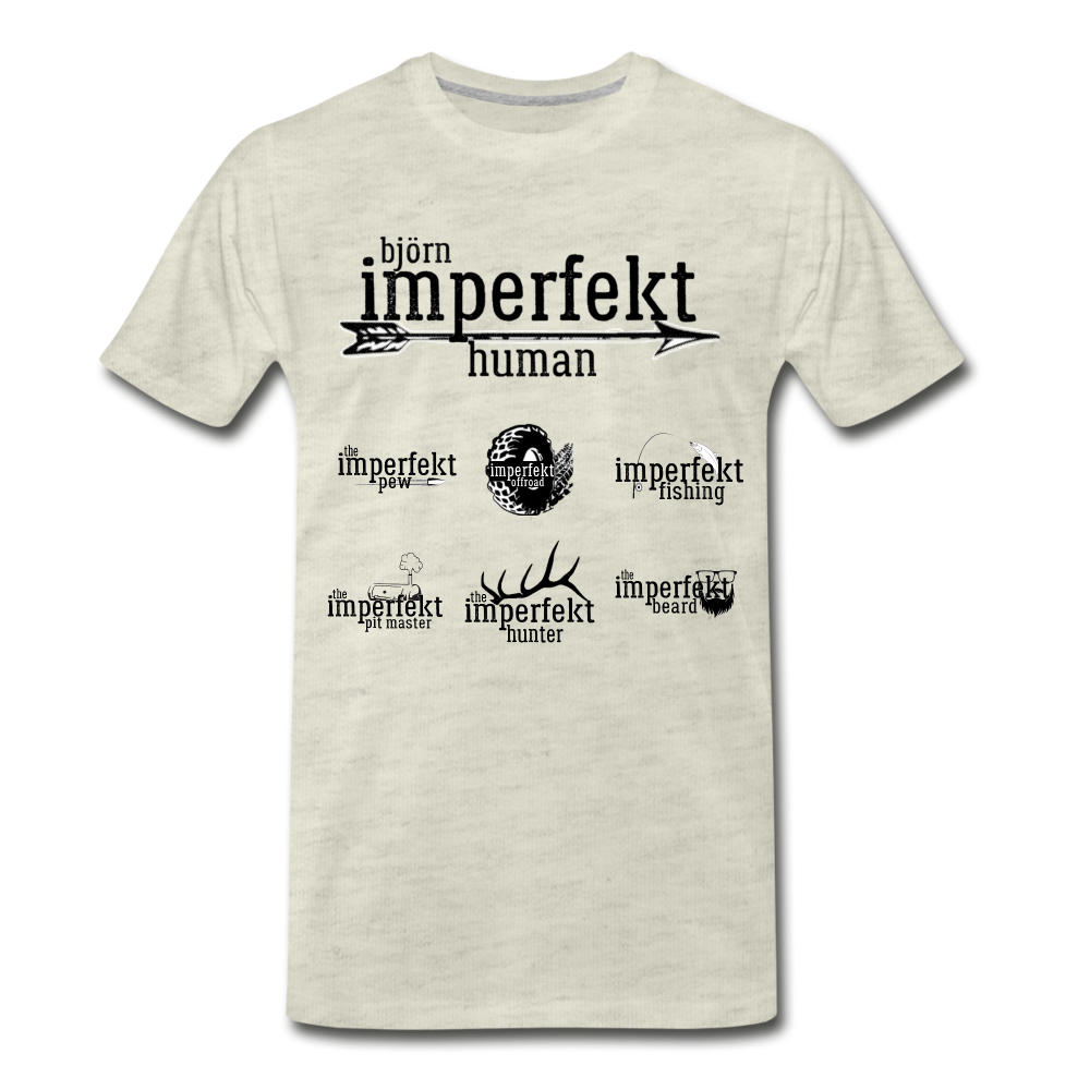 björn imperfekt human men's premium t-shirt - heather oatmeal