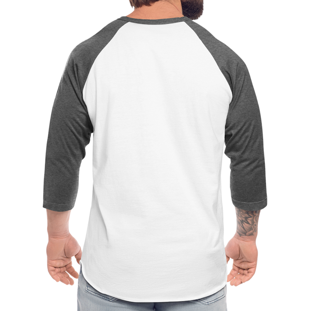 romans 3:23 baseball t-shirt - white/charcoal