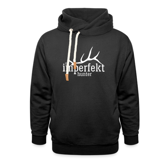 the imperfekt hunter shawl collar hoodie - black