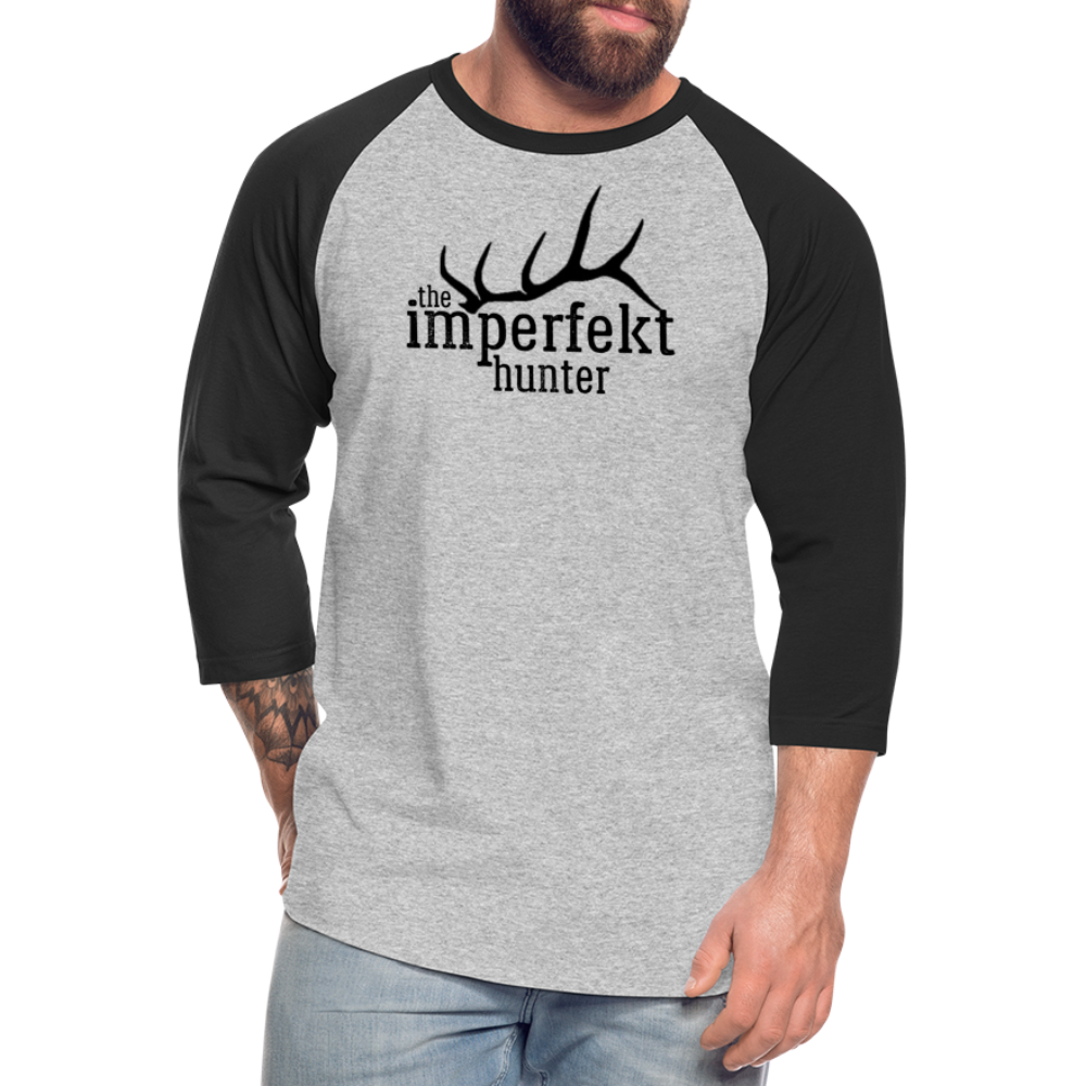 the imperfekt hunter baseball t-shirt - heather gray/black